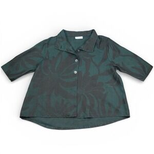 Bryn Walker Made in USA 100% Linen Oversized Lagenlook Art To Wear Button Top